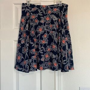Pixley a-line skirt in floral red, white and blue.